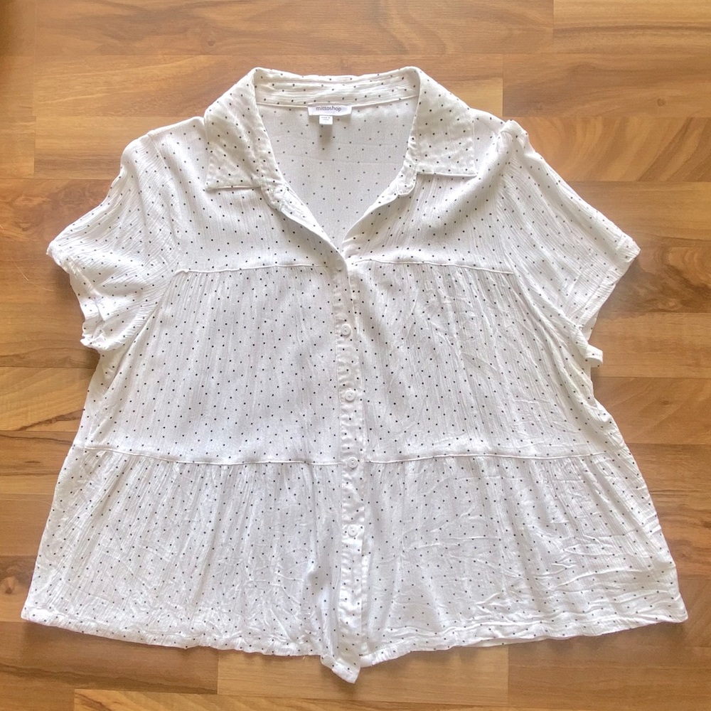 White Flowy Buttondown